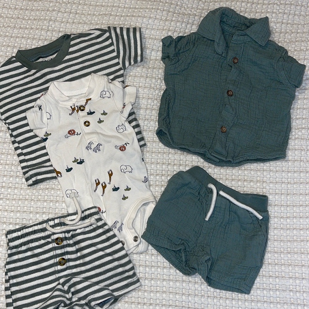 Carters new born baby boy short sets